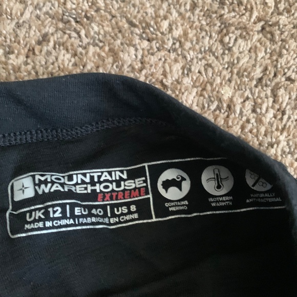 Mountain Warehouse Extreme Merino Wool Blend Base Layer Pants Women's Sz.8 Black - Picture 4 of 7